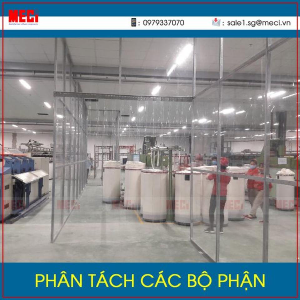 Vách ngăn chia khu vực chống lây nhiễm covid-1