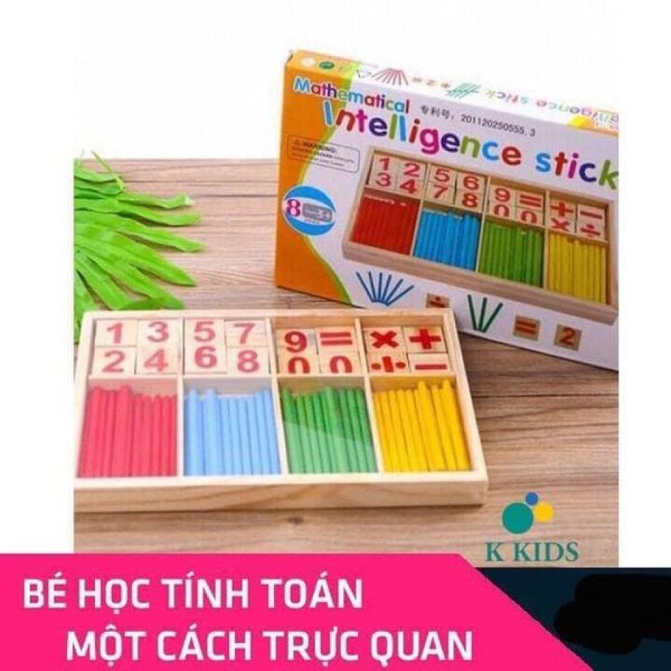 bộ que tính và số  bằng gỗ để làm quen với môn toán.-2