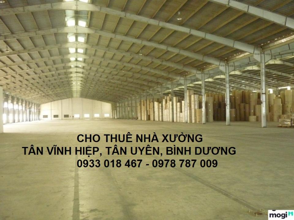 Cần cho thuê nhà xưởng tân vĩnh hiệp, tân uyên, bình dương. Gọi ngay 0933 018 467-0978 787 009-2