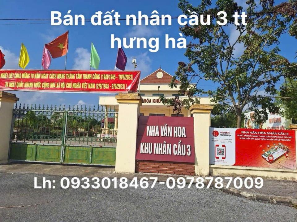 Bán đất nhân cầu 3 duyên phúc, thị trấn hưng hà, thái bình 0933 018 467-0978 787 009-1